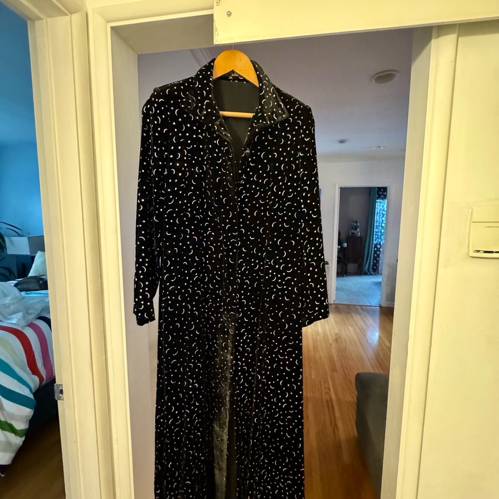 Black and White Patterned Long Coat